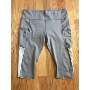 Athleta All In Crop Leggings Gray & White Women's XL